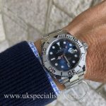 UK Specialist watches have a Rolex Yacht-Master Blue Dial Platinum Bezel – Steel – 116622