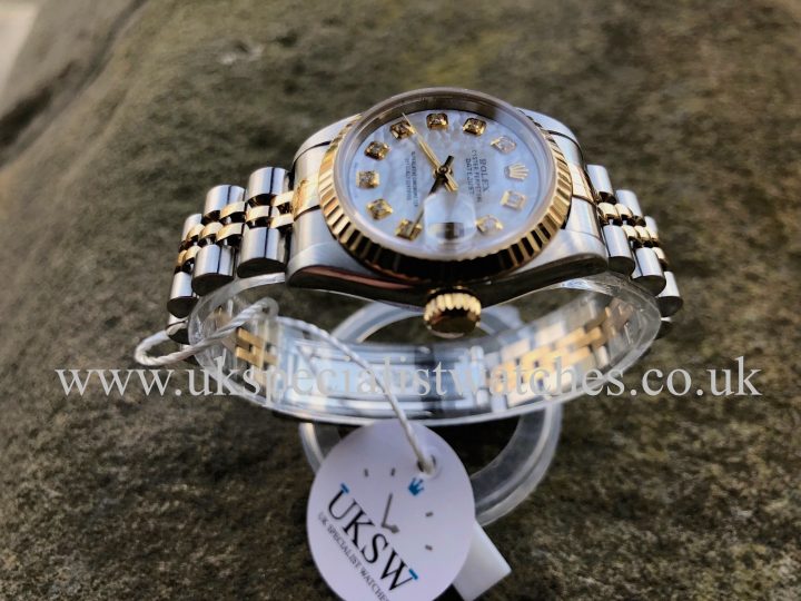 UK Specialist Watches have a Rolex Ladies Datejust – Steel & 18ct Gold – MOP Diamond Dial – 69173
