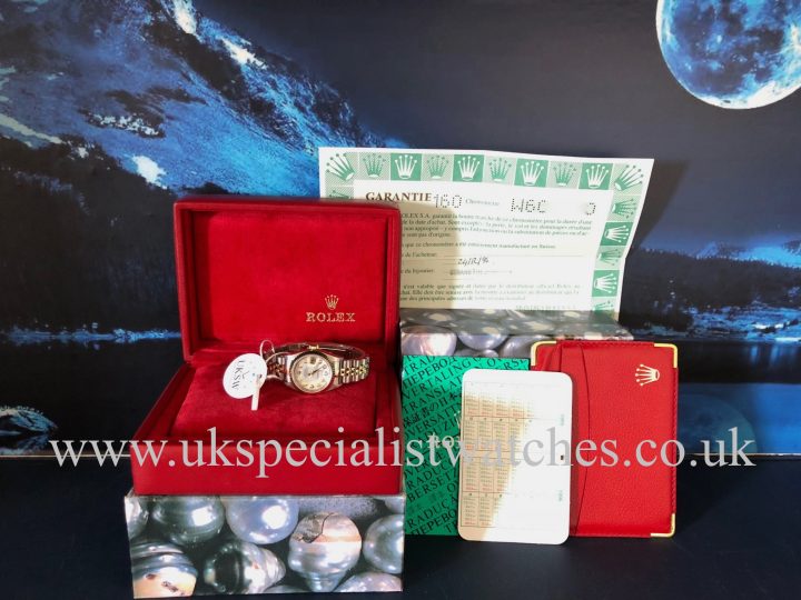 UK Specialist Watches have a Rolex Ladies Datejust – Steel & 18ct Gold – MOP Diamond Dial – 69173