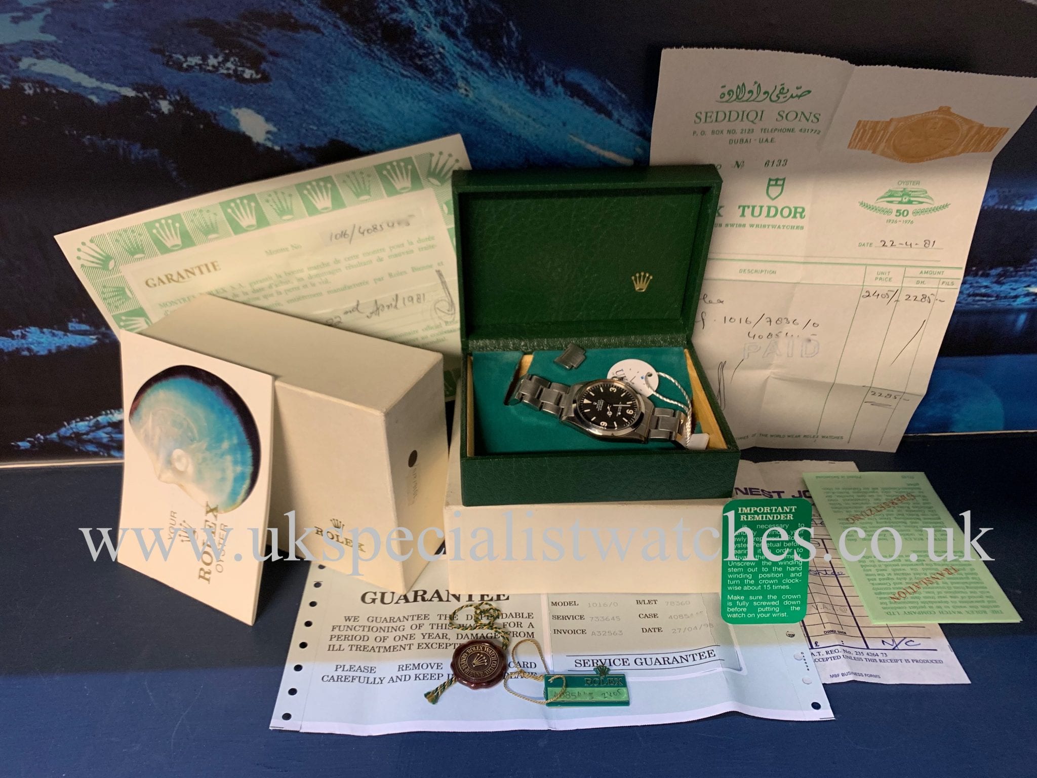 Rolex Explorer I Black Dial 1016 Vintage 1975 Uk Specialist Watches