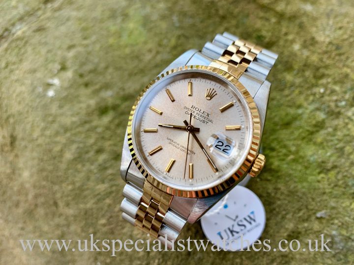 ROLEX DATEJUST 18CT GOLD & STEEL – SILVER DIAL – 16233
