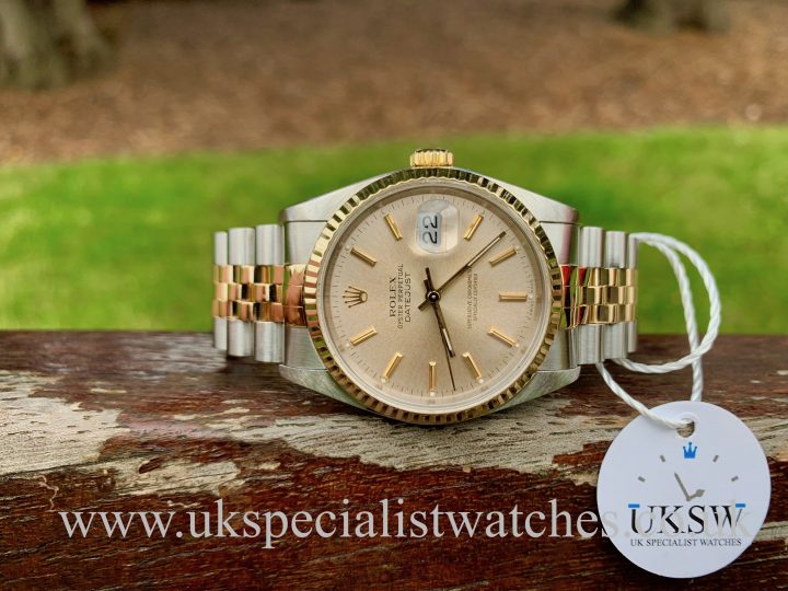 ROLEX DATEJUST 18CT GOLD & STEEL – SILVER DIAL – 16233