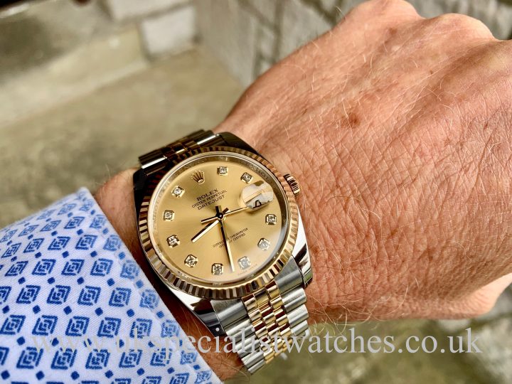 UK Specialist Watches have a ROLEX DATEJUST GENTS – 36MM – DIAMOND DIAL – 116233