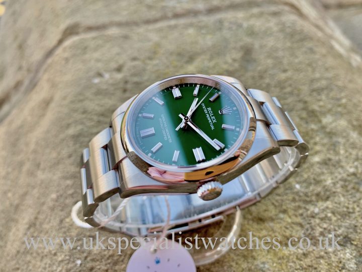ROLEX OYSTER PERPETUAL – 36MM “GREEN” – NEW 2020 126000