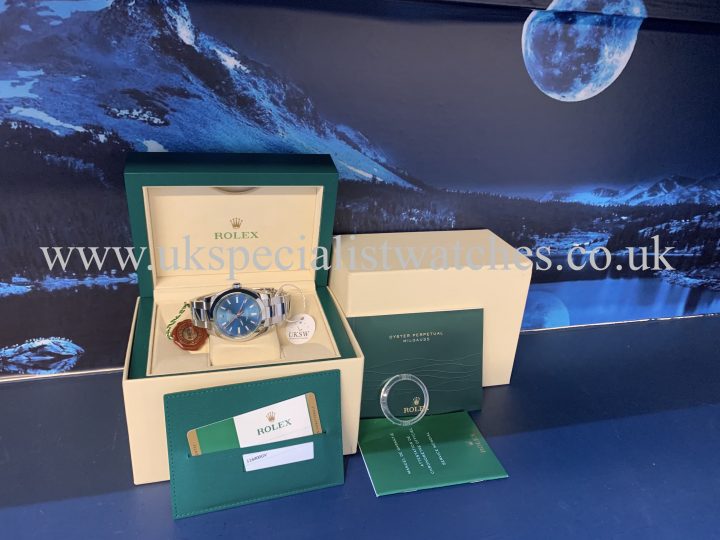 Blue Dial Rolex Milgauss Green Glass 116400GV