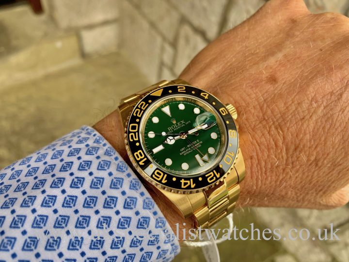 Green Dial Rolex GMT-Master 18ct Yellow Gold