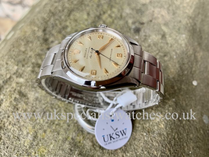 ROLEX 5500 AIR-KING – STAINLESS STEEL – 3 6 9 WAFFLE DIAL – VINTAGE 1960