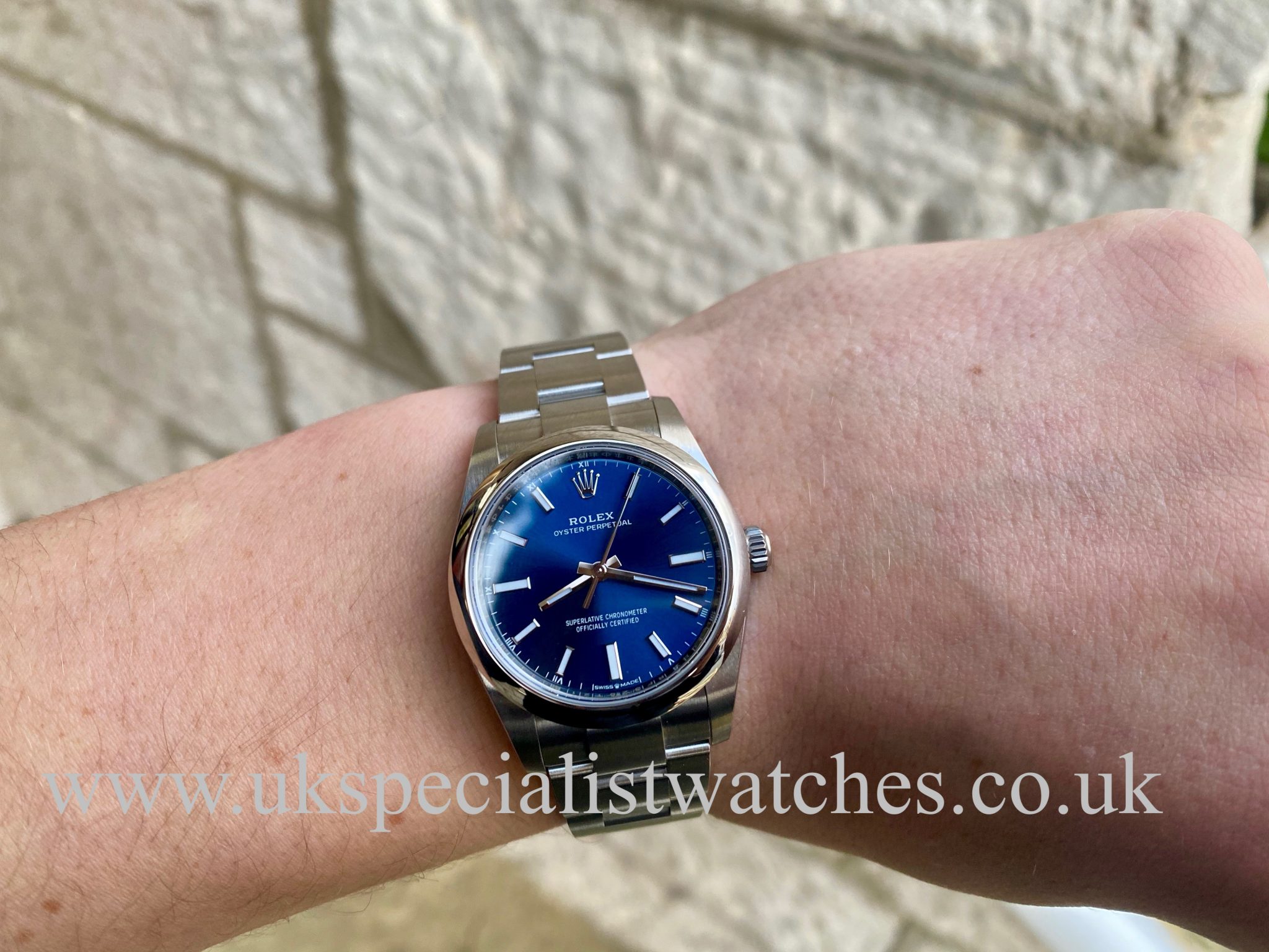 ROLEX OYSTER PERPETUAL 34MM BLUE 