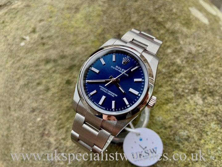 ROLEX OYSTER PERPETUAL 34MM BLUE 