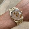 ROLEX DAY DATE OYSTERQUARTZ 18CT GOLD - RARE WOOD DIAL - 19018- VINTAGE 1981