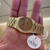 ROLEX DAY DATE OYSTERQUARTZ 18CT GOLD - RARE WOOD DIAL - 19018- VINTAGE 1981