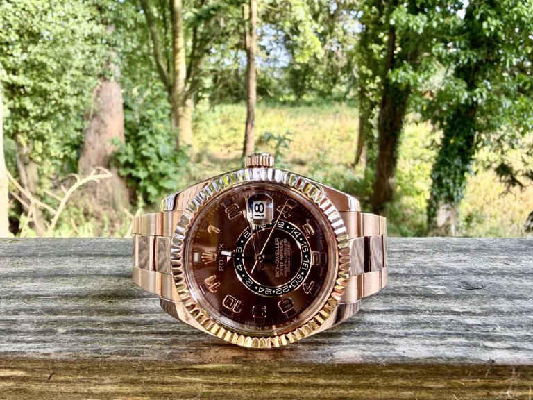 ROLEX SKY-DWELLER - 18CT ROSE GOLD CHOCOLATE DIAL - 326935  
